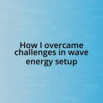 How I overcame challenges in wave energy setup