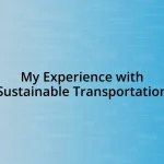 My Experience with Sustainable Transportation