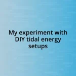 My experiment with DIY tidal energy setups