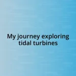 My journey exploring tidal turbines