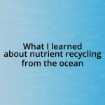 What I learned about nutrient recycling from the ocean