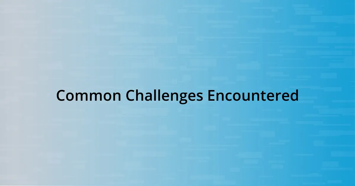 Common Challenges Encountered