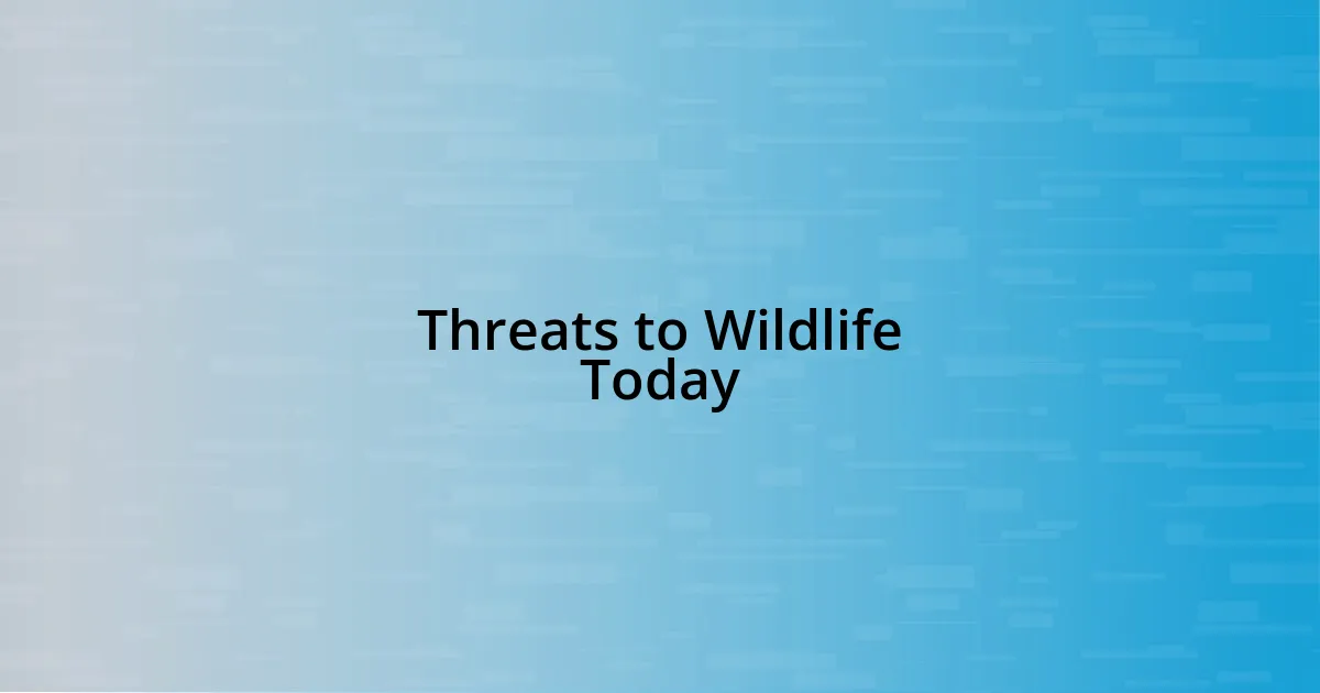 Threats to Wildlife Today